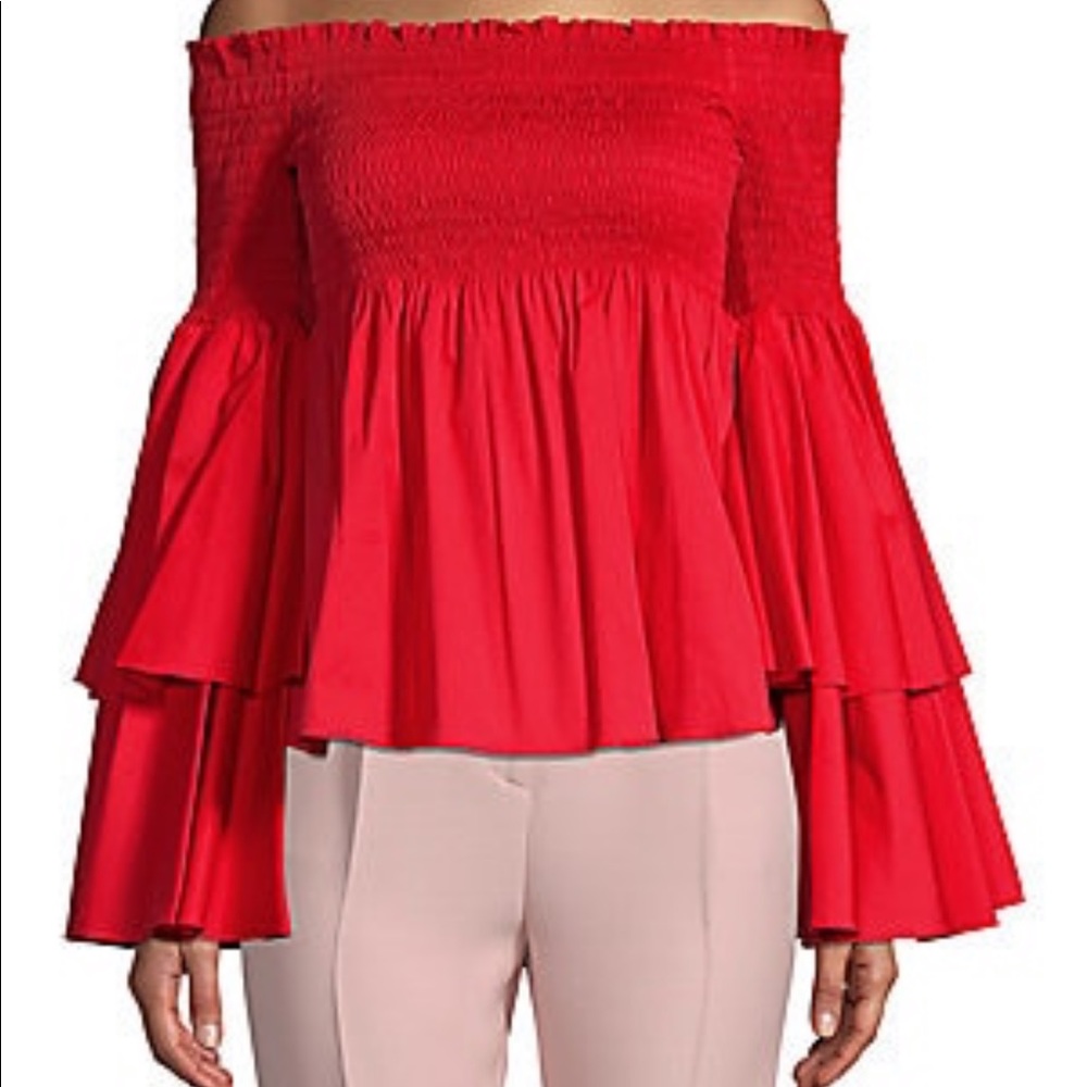 Caroline Constas NWT Appolonia Top - Red L